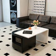 Modern Extendable Coffee Table with Hidden Storage Rolling Table